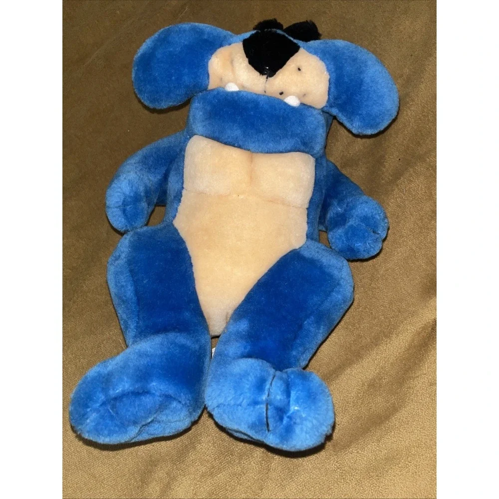 Vintage 80s‎ Blue Bulldog Plush Toy Tonytoy with tags 1980 Carnival Toy New VTG